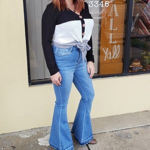 American Bazi petite high waisted bell bottoms